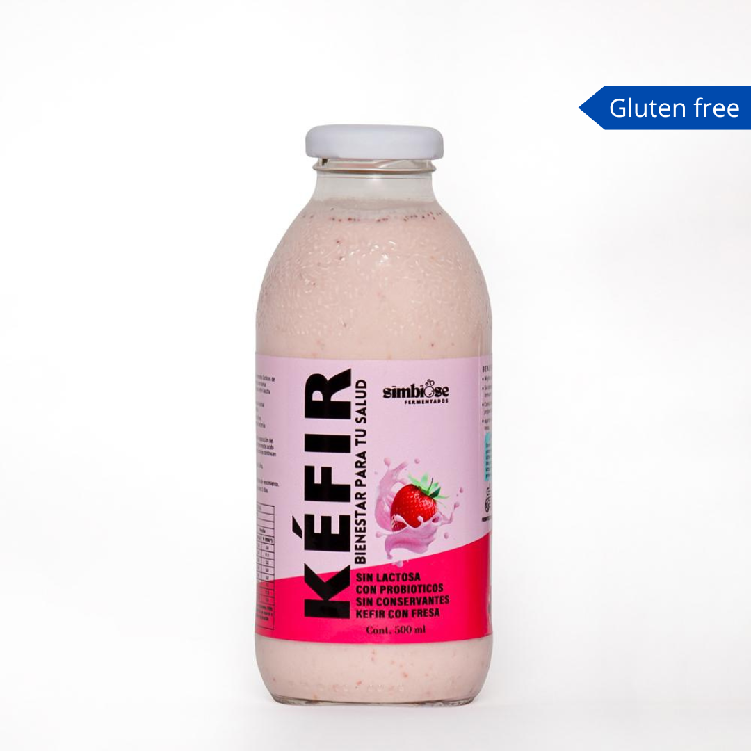 Kéfir leche vaca con fresa 500ml Simbiose