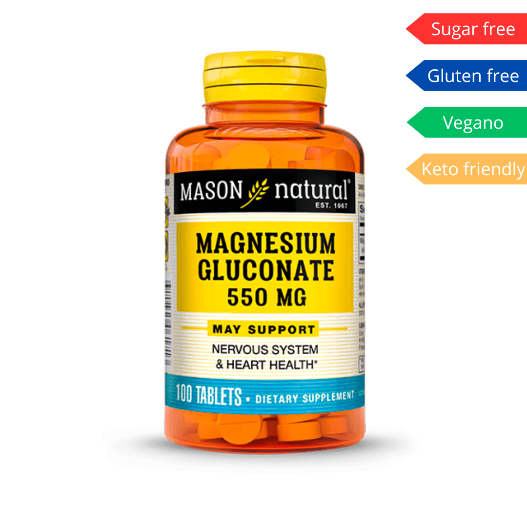 Gluconato de magnesio 550mg x100tabs Mason Natural