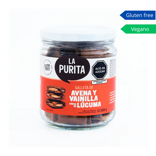 Galletas de avena y vainilla rellenas de lucuma 200g- La Purita
