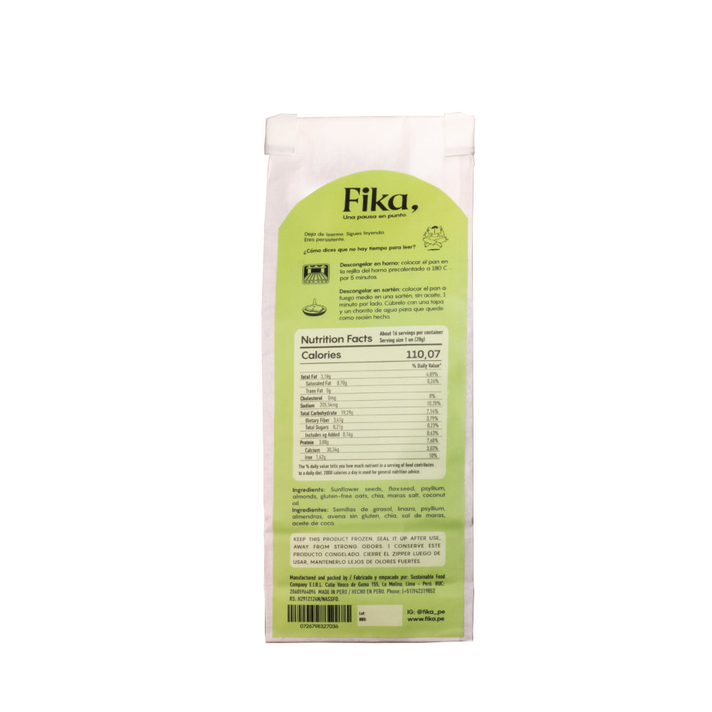 Pan de semillas libre de gluten 450g - Fika