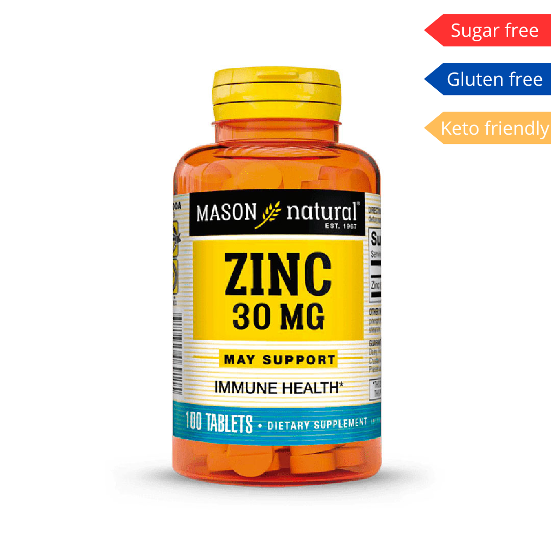 Zinc 30mg x 100tabs Mason Natural